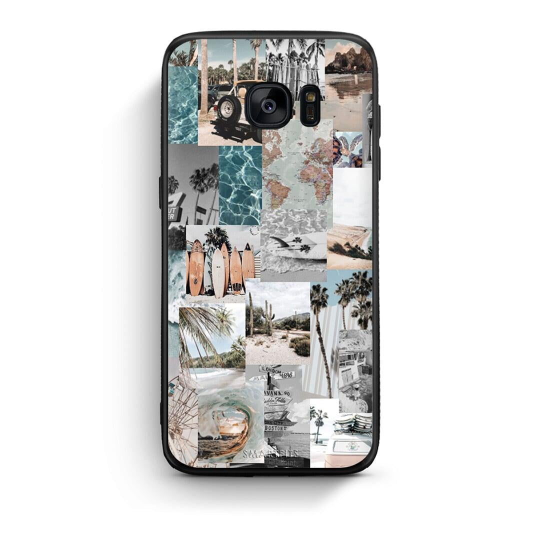 samsung s7 edge Retro Beach Life Θήκη από τη Smartfits με σχέδιο στο πίσω μέρος και μαύρο περίβλημα | Smartphone case with colorful back and black bezels by Smartfits