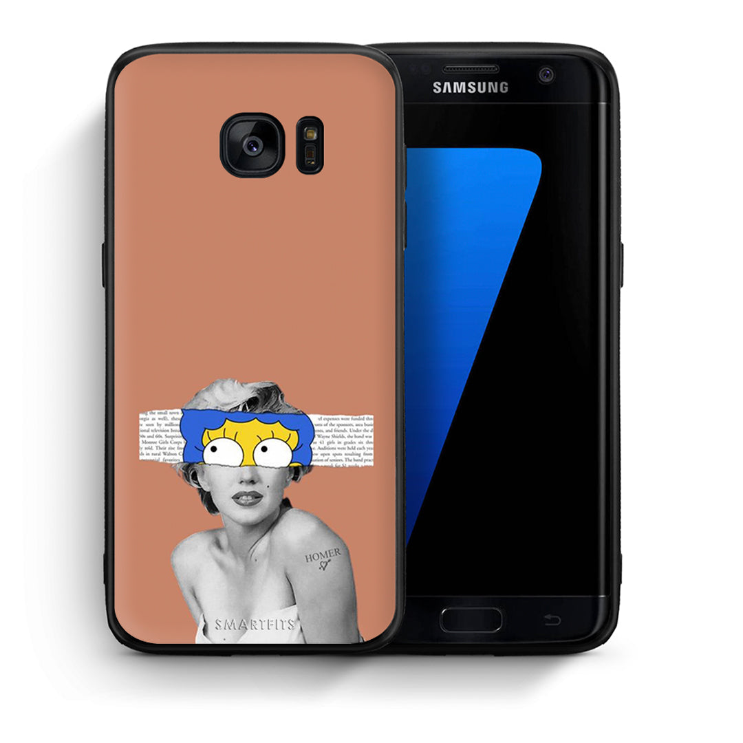 Θήκη Samsung S7 Edge Sim Merilyn από τη Smartfits με σχέδιο στο πίσω μέρος και μαύρο περίβλημα | Samsung S7 Edge Sim Merilyn case with colorful back and black bezels