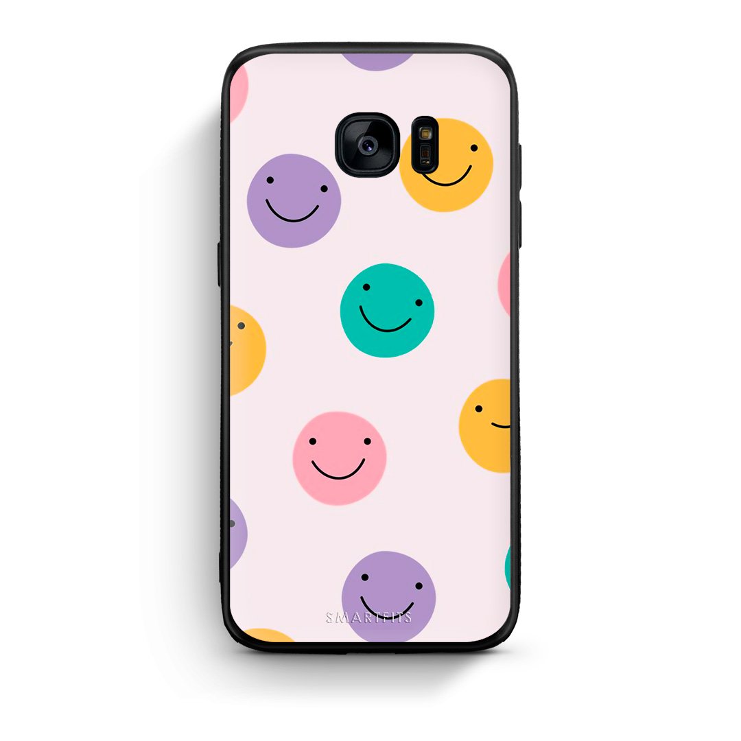 samsung s7 edge Smiley Faces θήκη από τη Smartfits με σχέδιο στο πίσω μέρος και μαύρο περίβλημα | Smartphone case with colorful back and black bezels by Smartfits