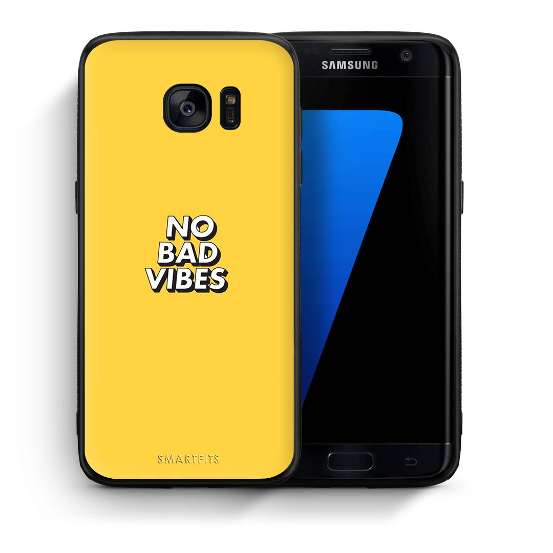 Θήκη Samsung S7 Edge Vibes Text από τη Smartfits με σχέδιο στο πίσω μέρος και μαύρο περίβλημα | Samsung S7 Edge Vibes Text case with colorful back and black bezels