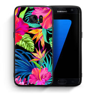 Thumbnail for Θήκη Samsung S7 Edge Tropical Flowers από τη Smartfits με σχέδιο στο πίσω μέρος και μαύρο περίβλημα | Samsung S7 Edge Tropical Flowers case with colorful back and black bezels