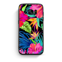 Thumbnail for samsung s7 Tropical Flowers θήκη από τη Smartfits με σχέδιο στο πίσω μέρος και μαύρο περίβλημα | Smartphone case with colorful back and black bezels by Smartfits