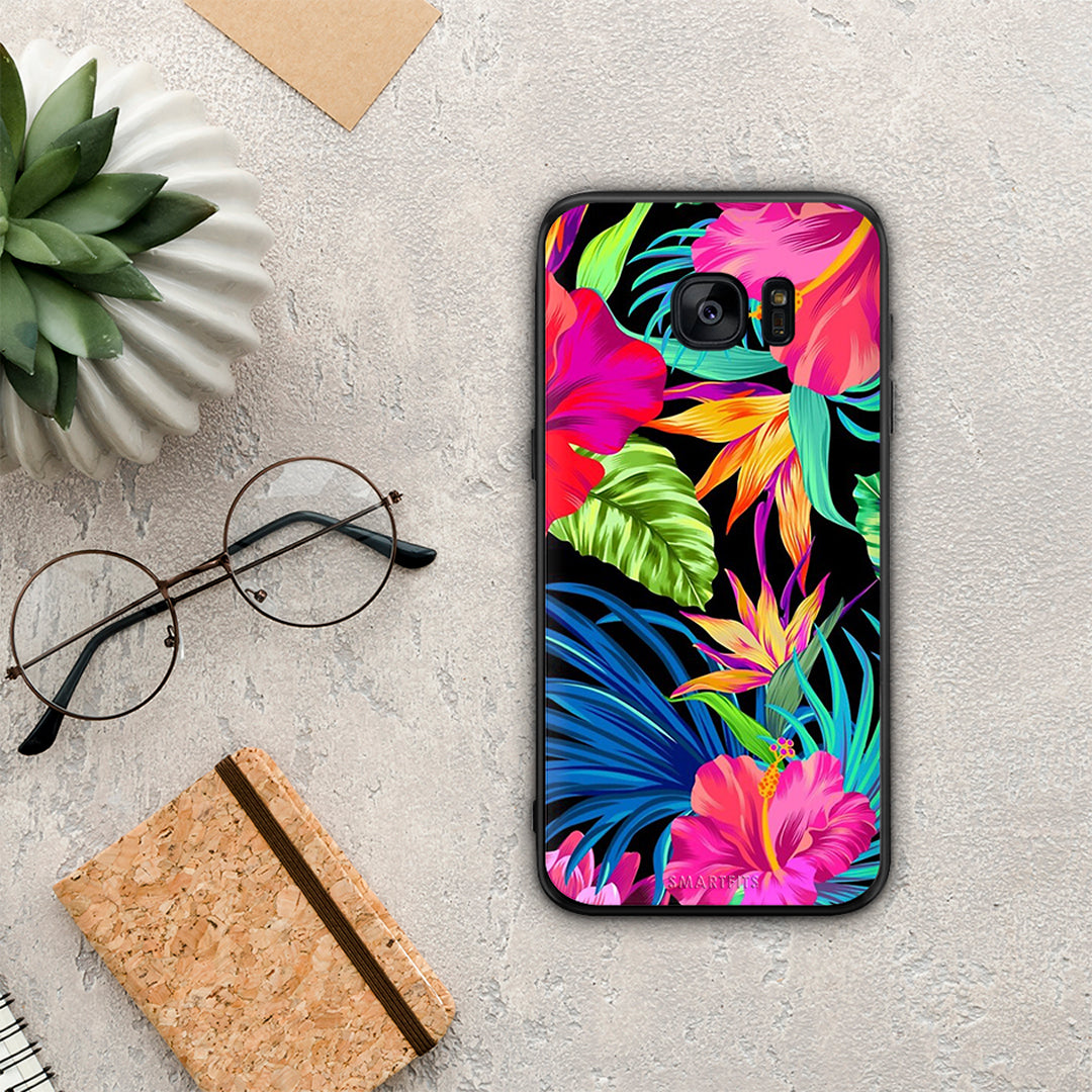 Tropical Flowers - Samsung Galaxy S7 Edge θήκη
