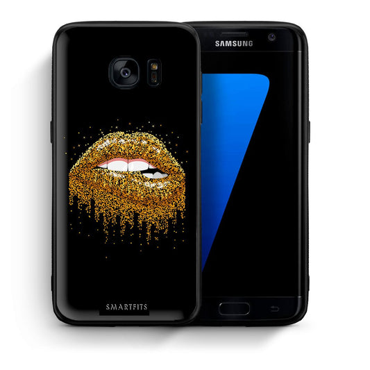Θήκη Samsung S7 Edge Golden Valentine από τη Smartfits με σχέδιο στο πίσω μέρος και μαύρο περίβλημα | Samsung S7 Edge Golden Valentine case with colorful back and black bezels