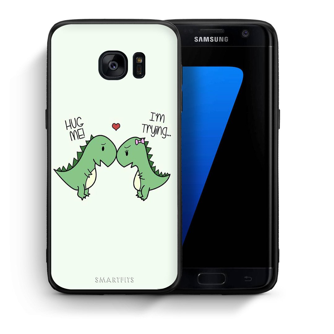 Θήκη Samsung S7 Edge Rex Valentine από τη Smartfits με σχέδιο στο πίσω μέρος και μαύρο περίβλημα | Samsung S7 Edge Rex Valentine case with colorful back and black bezels