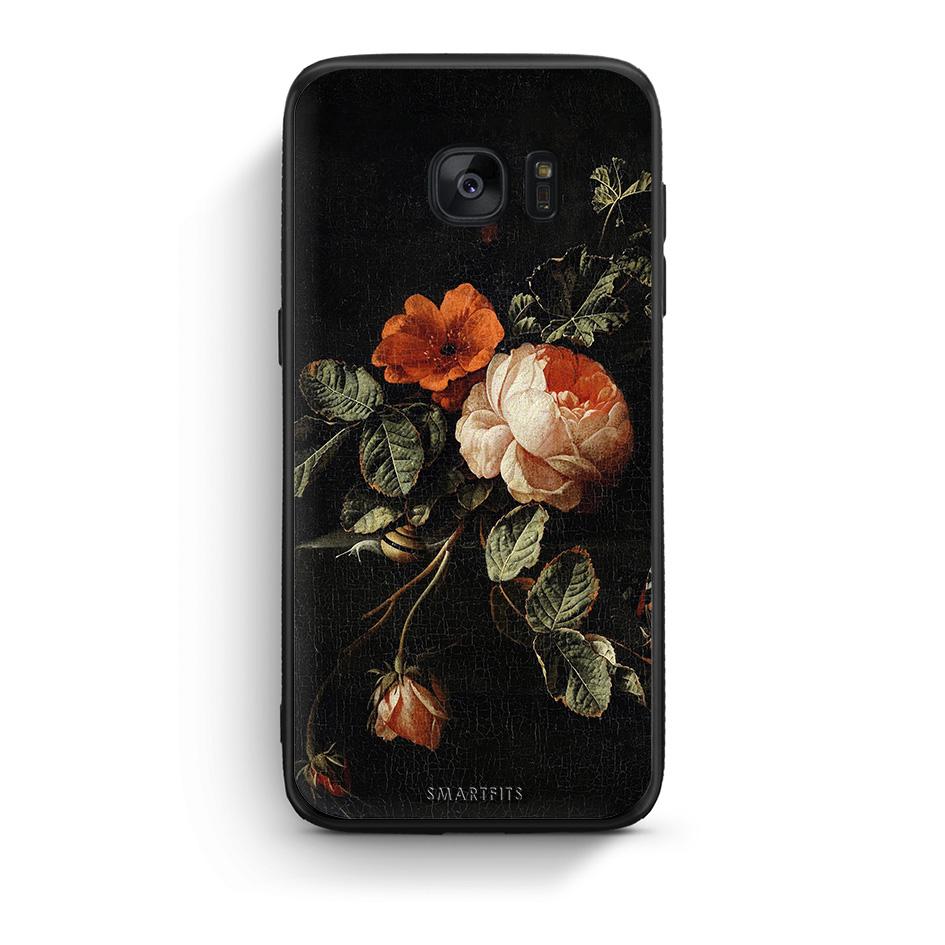 samsung s7 Vintage Roses θήκη από τη Smartfits με σχέδιο στο πίσω μέρος και μαύρο περίβλημα | Smartphone case with colorful back and black bezels by Smartfits