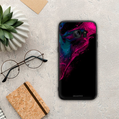 Watercolor Pink Black - Samsung Galaxy S7 θήκη