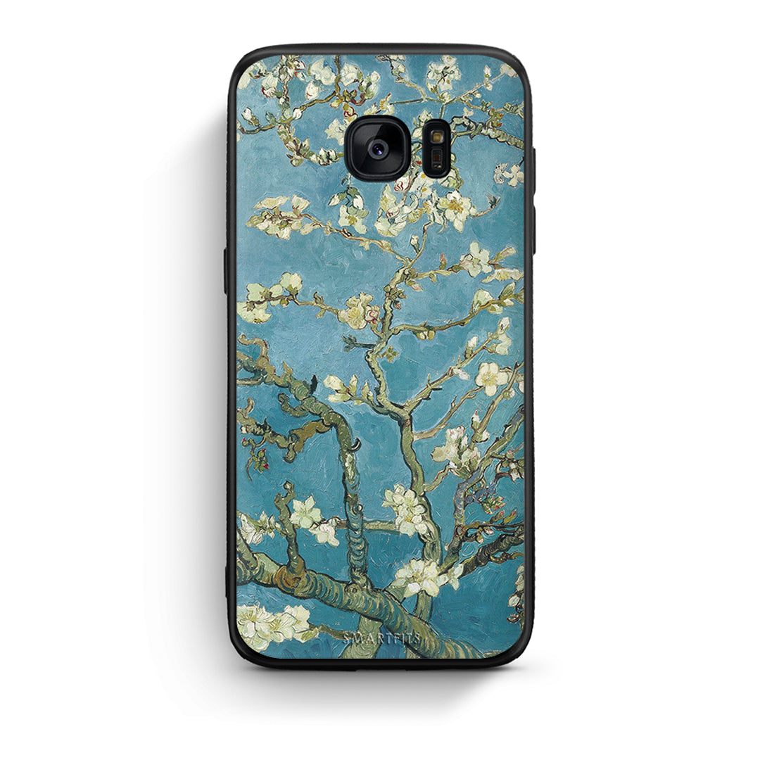 samsung s7 White Blossoms θήκη από τη Smartfits με σχέδιο στο πίσω μέρος και μαύρο περίβλημα | Smartphone case with colorful back and black bezels by Smartfits