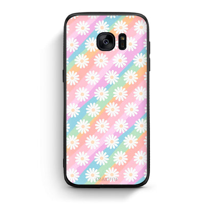samsung s7 White Daisies θήκη από τη Smartfits με σχέδιο στο πίσω μέρος και μαύρο περίβλημα | Smartphone case with colorful back and black bezels by Smartfits