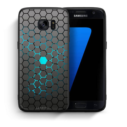 Θήκη Samsung S7 Hexagonal Geometric από τη Smartfits με σχέδιο στο πίσω μέρος και μαύρο περίβλημα | Samsung S7 Hexagonal Geometric case with colorful back and black bezels