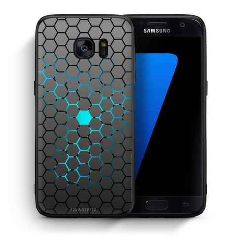Θήκη Samsung S7 Hexagonal Geometric από τη Smartfits με σχέδιο στο πίσω μέρος και μαύρο περίβλημα | Samsung S7 Hexagonal Geometric case with colorful back and black bezels