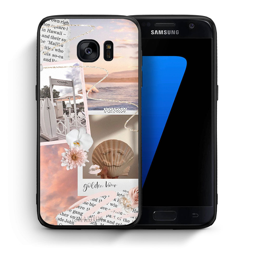 Θήκη Αγίου Βαλεντίνου Samsung S7 Golden Hour από τη Smartfits με σχέδιο στο πίσω μέρος και μαύρο περίβλημα | Samsung S7 Golden Hour case with colorful back and black bezels
