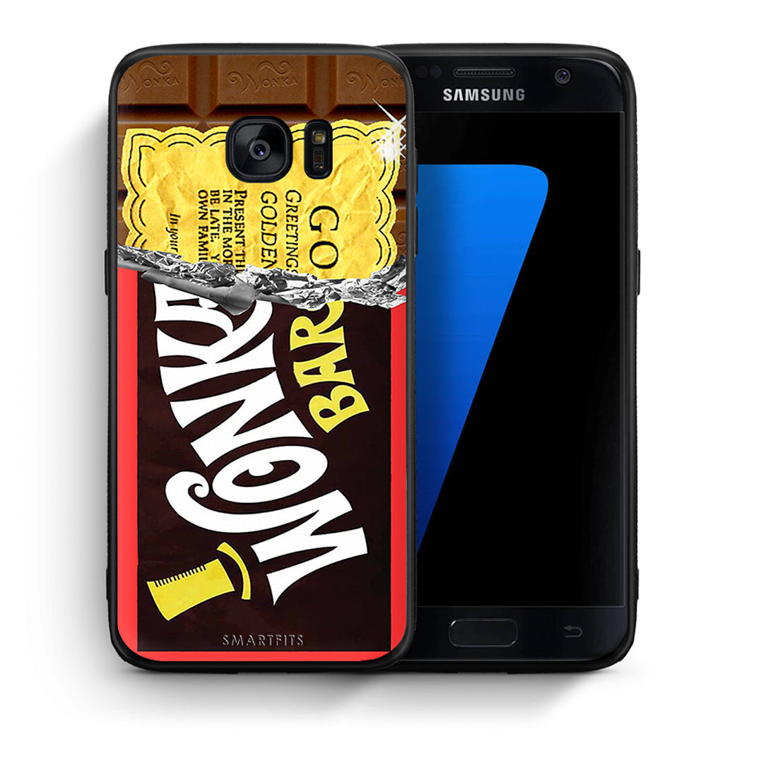 Θήκη Samsung S7 Golden Ticket από τη Smartfits με σχέδιο στο πίσω μέρος και μαύρο περίβλημα | Samsung S7 Golden Ticket case with colorful back and black bezels