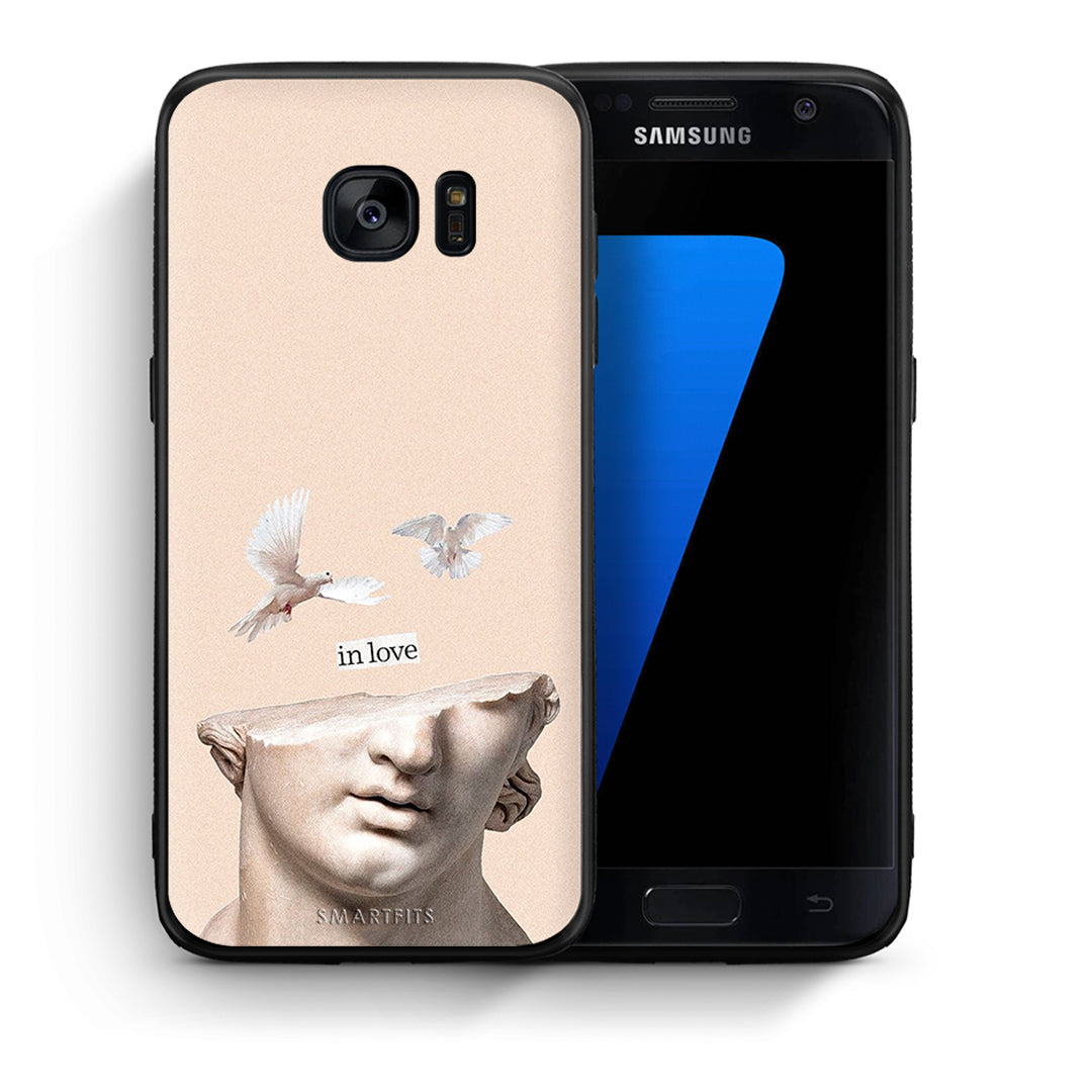 Θήκη Samsung S7 In Love από τη Smartfits με σχέδιο στο πίσω μέρος και μαύρο περίβλημα | Samsung S7 In Love case with colorful back and black bezels