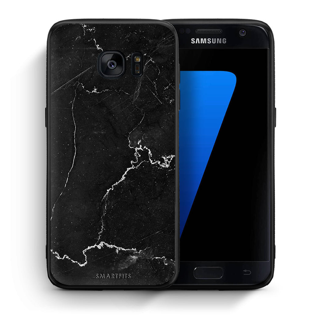 Θήκη Samsung S7 Marble Black από τη Smartfits με σχέδιο στο πίσω μέρος και μαύρο περίβλημα | Samsung S7 Marble Black case with colorful back and black bezels