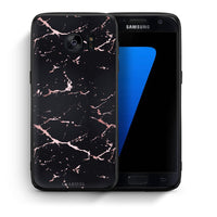 Thumbnail for Θήκη Samsung S7 Black Rosegold Marble από τη Smartfits με σχέδιο στο πίσω μέρος και μαύρο περίβλημα | Samsung S7 Black Rosegold Marble case with colorful back and black bezels