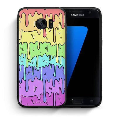 Θήκη Samsung S7 Melting Rainbow από τη Smartfits με σχέδιο στο πίσω μέρος και μαύρο περίβλημα | Samsung S7 Melting Rainbow case with colorful back and black bezels