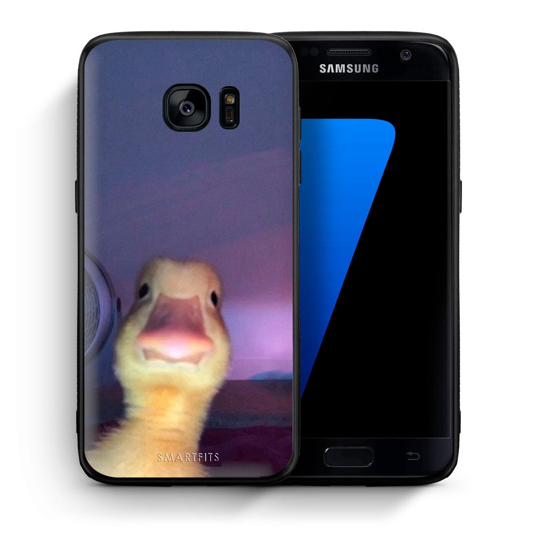 Θήκη Samsung S7 Meme Duck από τη Smartfits με σχέδιο στο πίσω μέρος και μαύρο περίβλημα | Samsung S7 Meme Duck case with colorful back and black bezels
