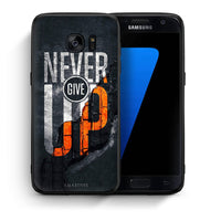 Thumbnail for Θήκη Αγίου Βαλεντίνου Samsung S7 Never Give Up από τη Smartfits με σχέδιο στο πίσω μέρος και μαύρο περίβλημα | Samsung S7 Never Give Up case with colorful back and black bezels