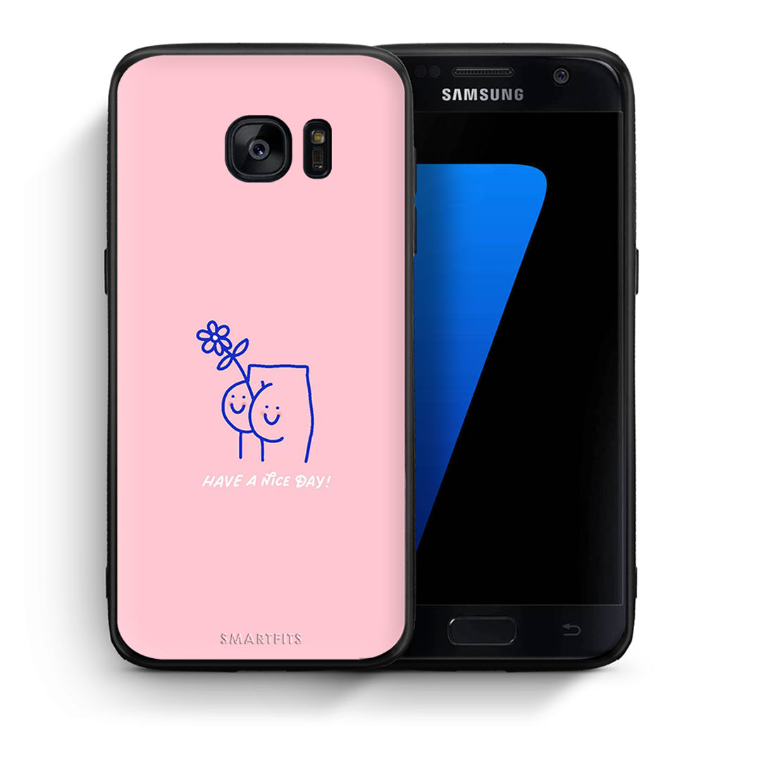 Θήκη Samsung S7 Nice Day από τη Smartfits με σχέδιο στο πίσω μέρος και μαύρο περίβλημα | Samsung S7 Nice Day case with colorful back and black bezels