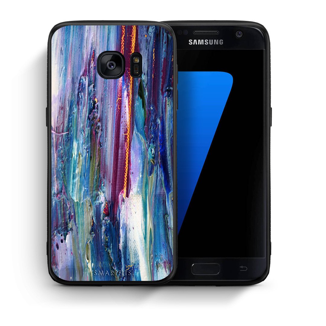 Θήκη Samsung S7 Winter Paint από τη Smartfits με σχέδιο στο πίσω μέρος και μαύρο περίβλημα | Samsung S7 Winter Paint case with colorful back and black bezels