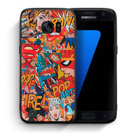 Thumbnail for Θήκη Samsung S7 PopArt OMG από τη Smartfits με σχέδιο στο πίσω μέρος και μαύρο περίβλημα | Samsung S7 PopArt OMG case with colorful back and black bezels