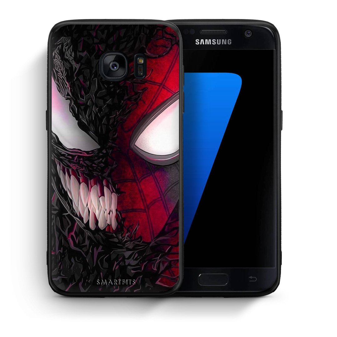 Θήκη Samsung S7 SpiderVenom PopArt από τη Smartfits με σχέδιο στο πίσω μέρος και μαύρο περίβλημα | Samsung S7 SpiderVenom PopArt case with colorful back and black bezels