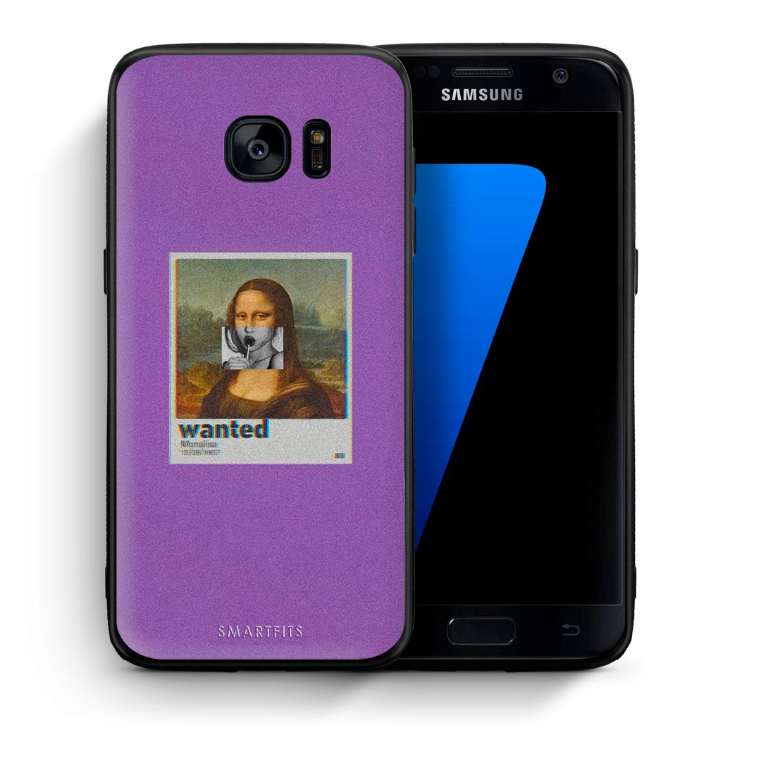 Θήκη Samsung S7 Monalisa Popart από τη Smartfits με σχέδιο στο πίσω μέρος και μαύρο περίβλημα | Samsung S7 Monalisa Popart case with colorful back and black bezels