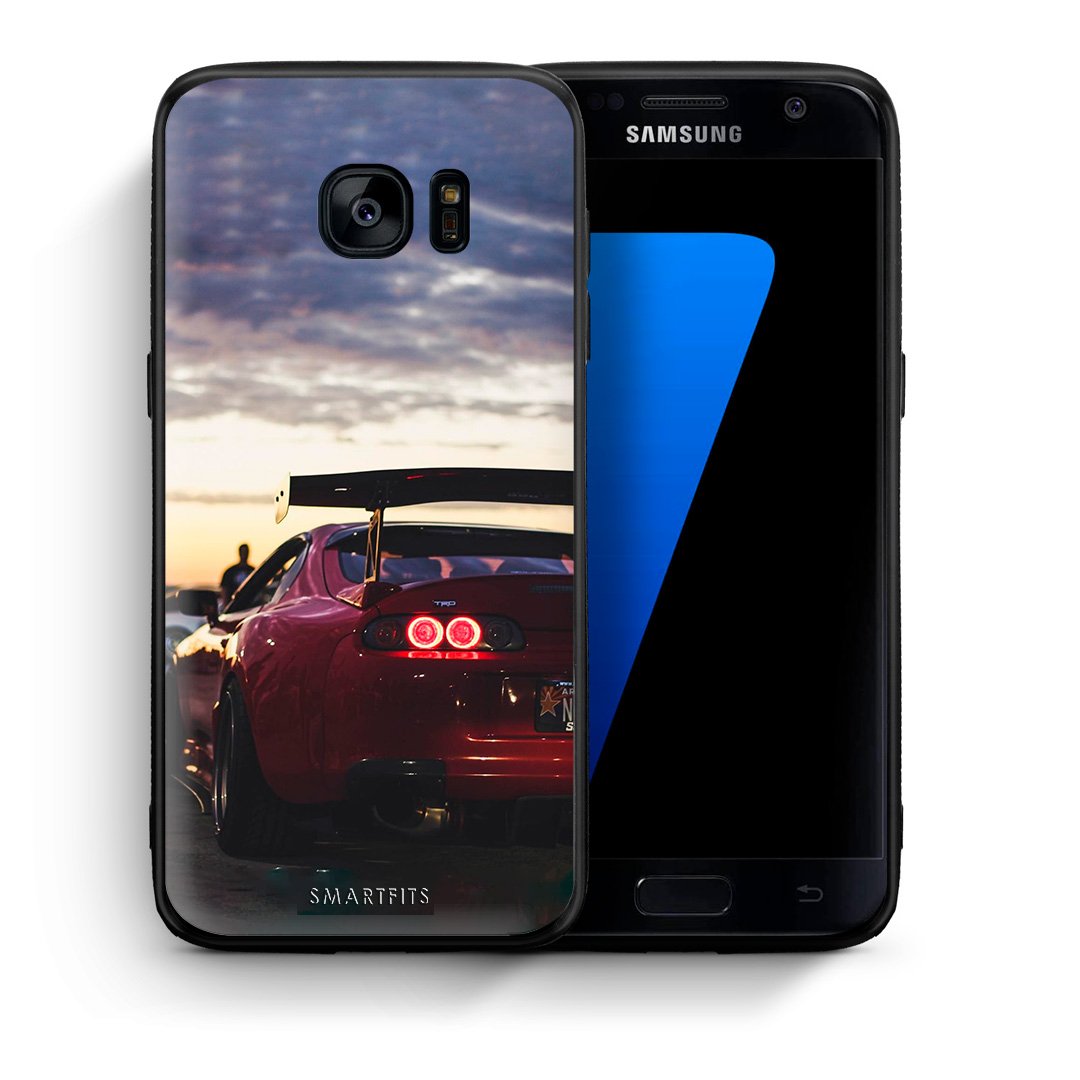 Θήκη Samsung S7 Racing Supra από τη Smartfits με σχέδιο στο πίσω μέρος και μαύρο περίβλημα | Samsung S7 Racing Supra case with colorful back and black bezels