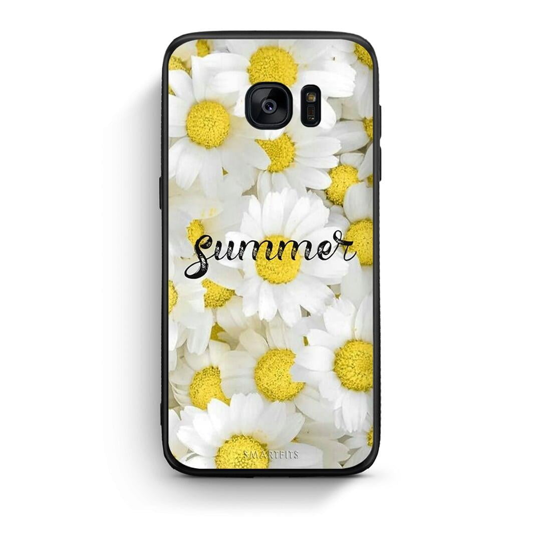 samsung s7 Summer Daisies Θήκη από τη Smartfits με σχέδιο στο πίσω μέρος και μαύρο περίβλημα | Smartphone case with colorful back and black bezels by Smartfits