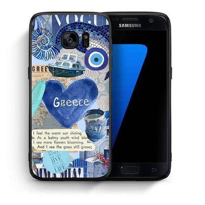 Θήκη Samsung S7 Summer In Greece από τη Smartfits με σχέδιο στο πίσω μέρος και μαύρο περίβλημα | Samsung S7 Summer In Greece case with colorful back and black bezels
