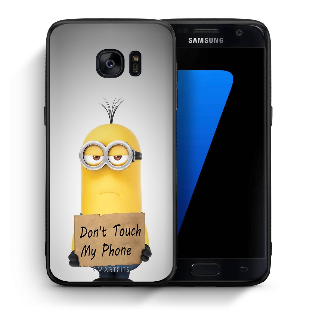 Θήκη Samsung S7 Minion Text από τη Smartfits με σχέδιο στο πίσω μέρος και μαύρο περίβλημα | Samsung S7 Minion Text case with colorful back and black bezels