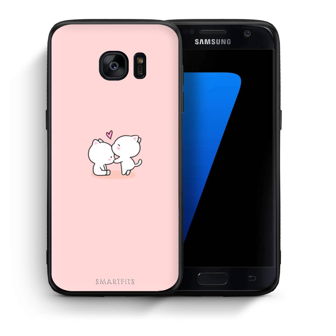 Θήκη Samsung S7 Love Valentine από τη Smartfits με σχέδιο στο πίσω μέρος και μαύρο περίβλημα | Samsung S7 Love Valentine case with colorful back and black bezels