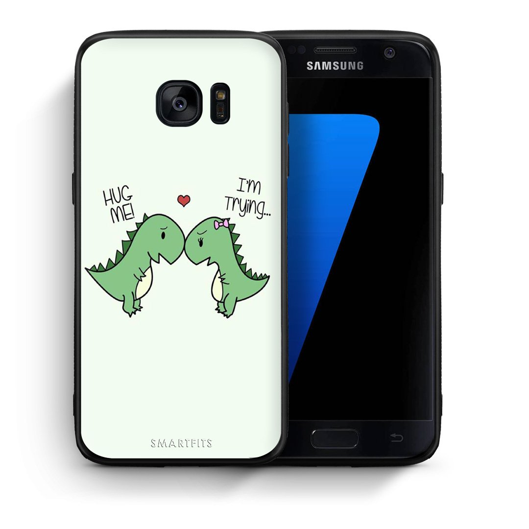 Θήκη Samsung S7 Rex Valentine από τη Smartfits με σχέδιο στο πίσω μέρος και μαύρο περίβλημα | Samsung S7 Rex Valentine case with colorful back and black bezels