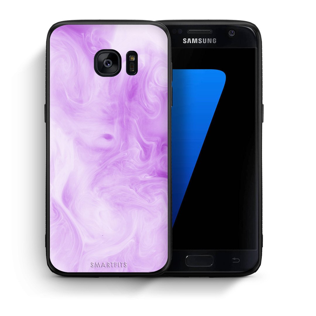 Θήκη Samsung S7 Lavender Watercolor από τη Smartfits με σχέδιο στο πίσω μέρος και μαύρο περίβλημα | Samsung S7 Lavender Watercolor case with colorful back and black bezels