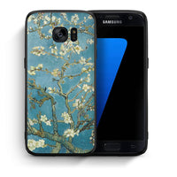Thumbnail for Θήκη Samsung S7 White Blossoms από τη Smartfits με σχέδιο στο πίσω μέρος και μαύρο περίβλημα | Samsung S7 White Blossoms case with colorful back and black bezels