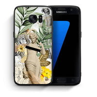 Thumbnail for Θήκη Samsung S7 Woman Statue από τη Smartfits με σχέδιο στο πίσω μέρος και μαύρο περίβλημα | Samsung S7 Woman Statue case with colorful back and black bezels