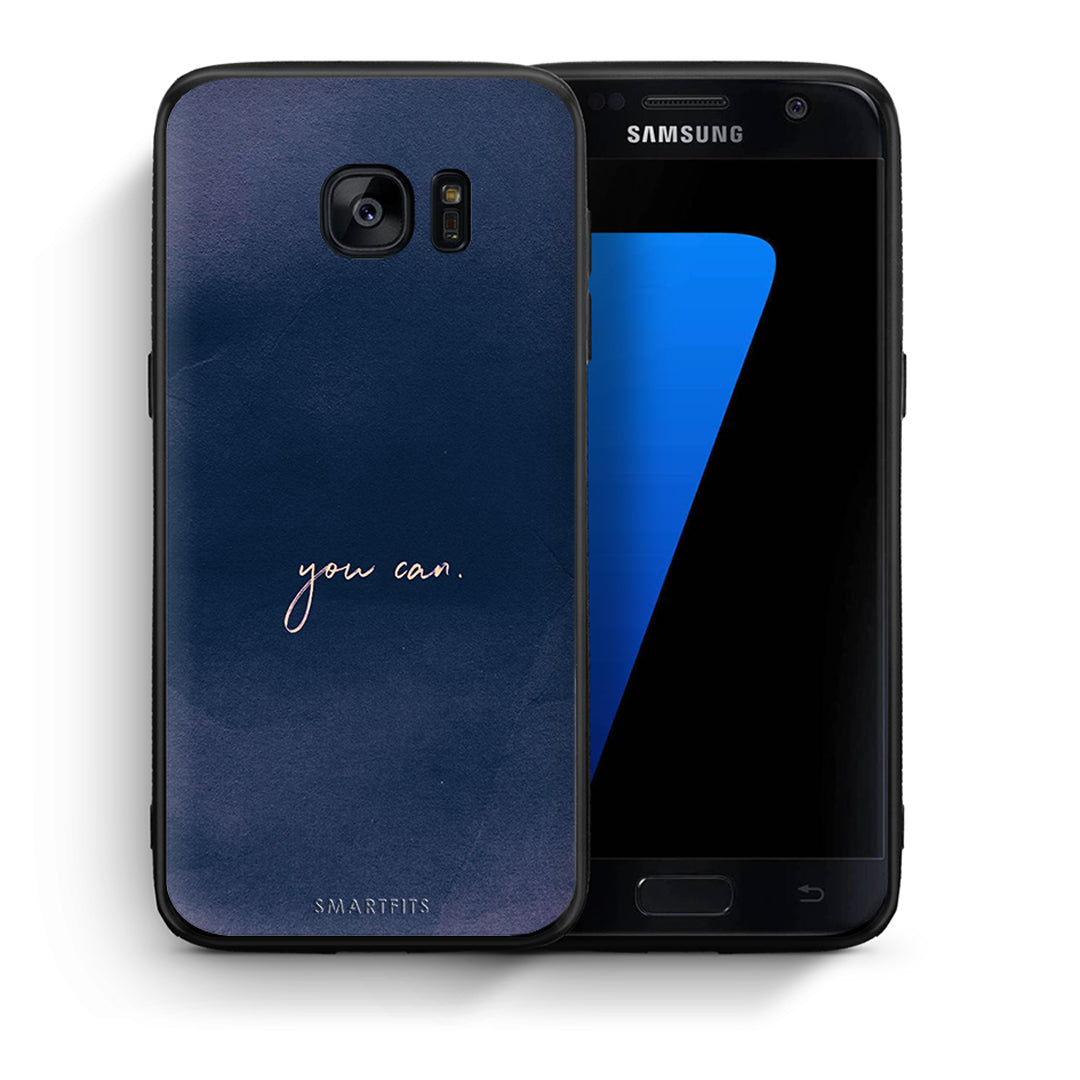 Θήκη Samsung S7 You Can από τη Smartfits με σχέδιο στο πίσω μέρος και μαύρο περίβλημα | Samsung S7 You Can case with colorful back and black bezels