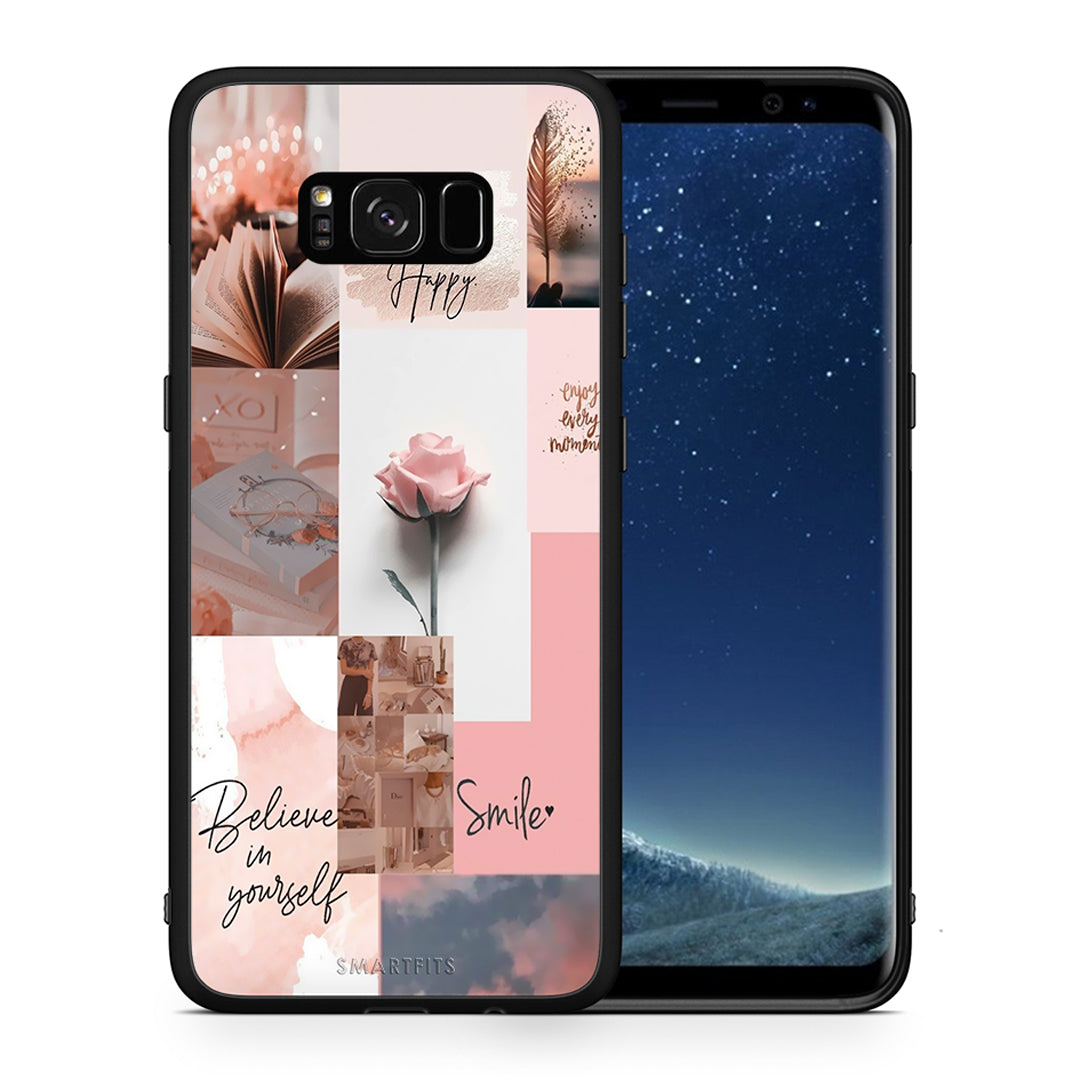 Θήκη Samsung S8+ Aesthetic Collage από τη Smartfits με σχέδιο στο πίσω μέρος και μαύρο περίβλημα | Samsung S8+ Aesthetic Collage case with colorful back and black bezels