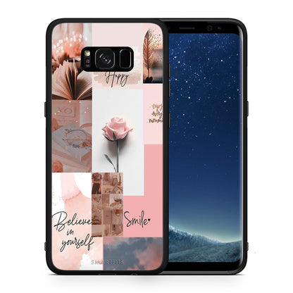 Θήκη Samsung S8+ Aesthetic Collage από τη Smartfits με σχέδιο στο πίσω μέρος και μαύρο περίβλημα | Samsung S8+ Aesthetic Collage case with colorful back and black bezels