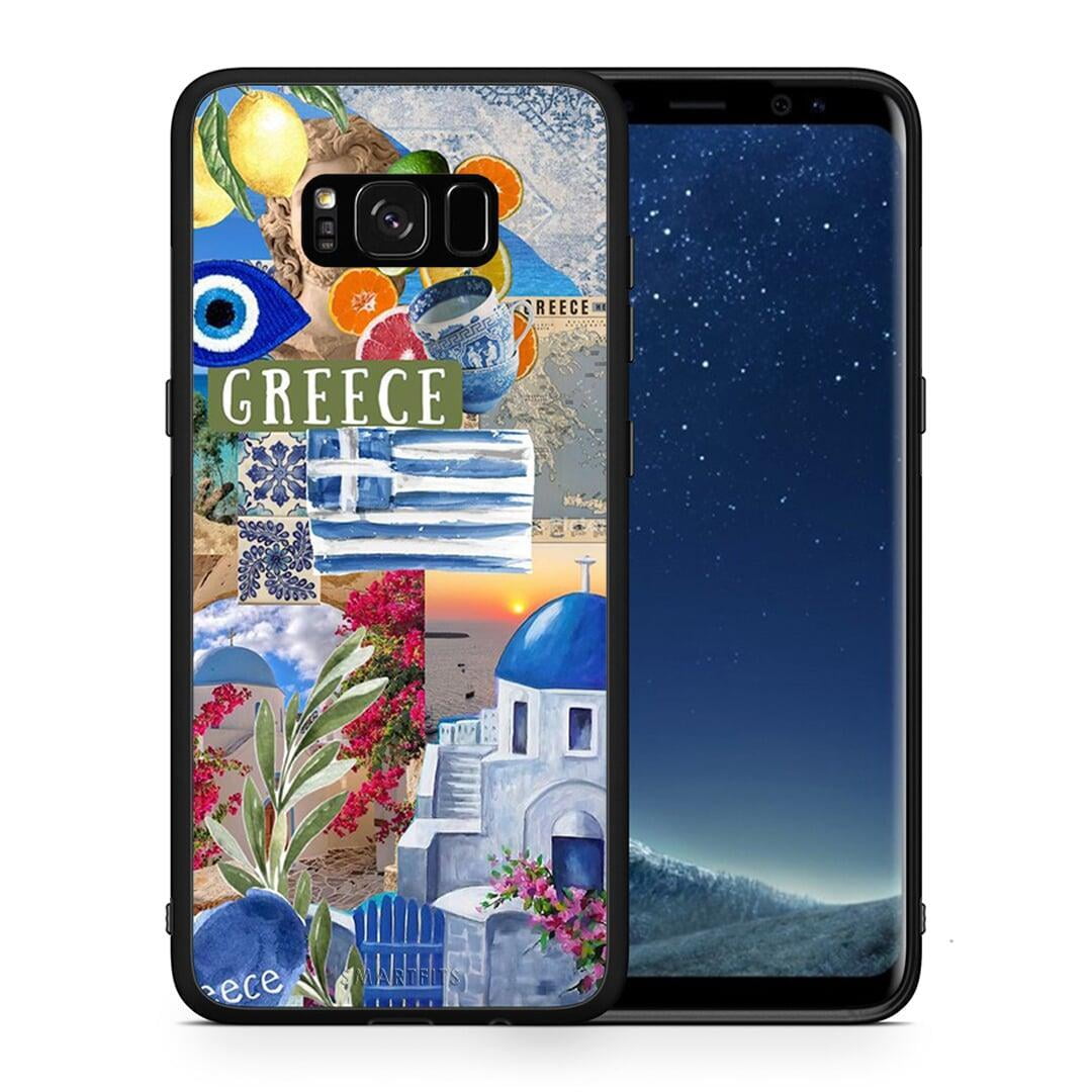 Θήκη Samsung S8+ All Greek από τη Smartfits με σχέδιο στο πίσω μέρος και μαύρο περίβλημα | Samsung S8+ All Greek case with colorful back and black bezels