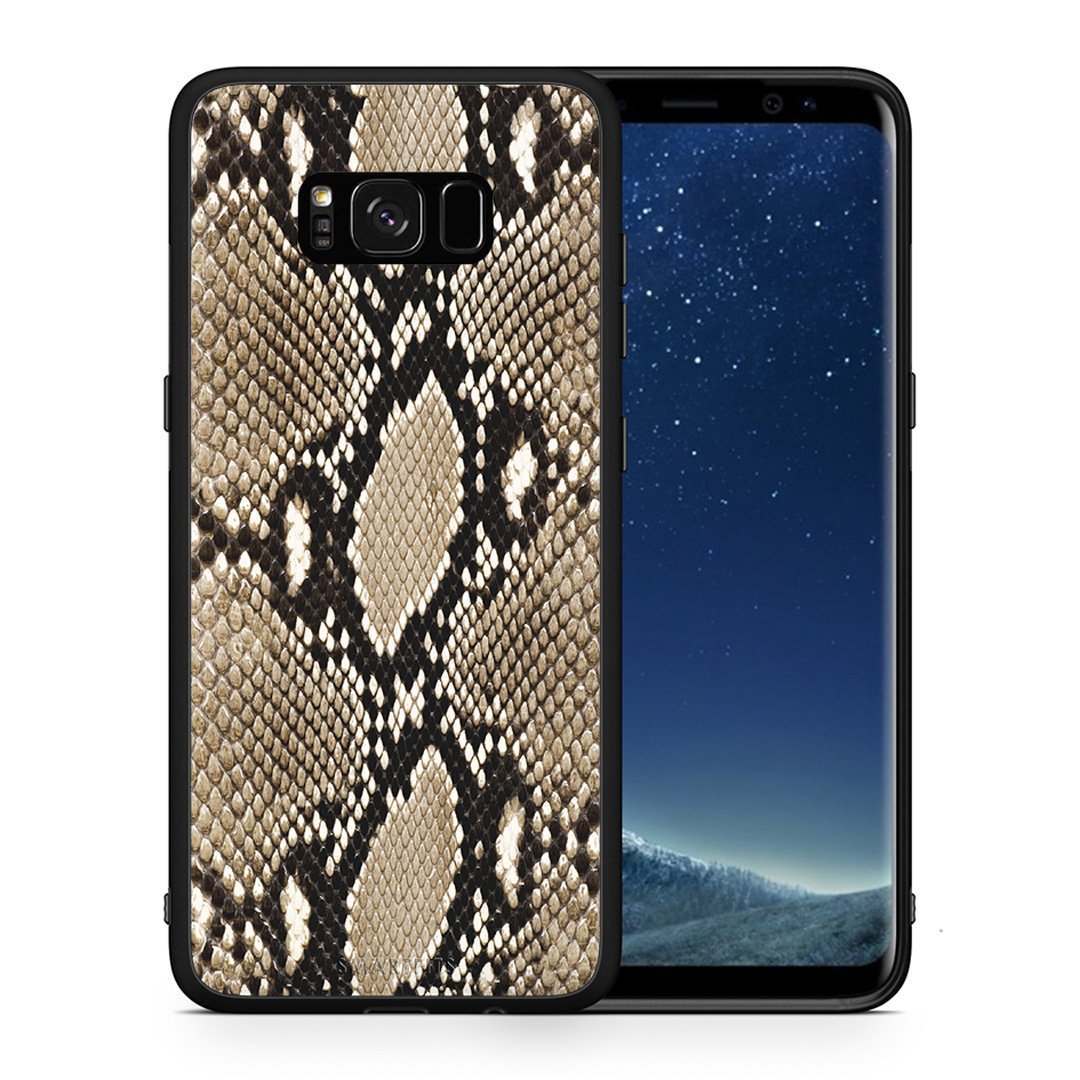 Θήκη Samsung S8+ Fashion Snake Animal από τη Smartfits με σχέδιο στο πίσω μέρος και μαύρο περίβλημα | Samsung S8+ Fashion Snake Animal case with colorful back and black bezels