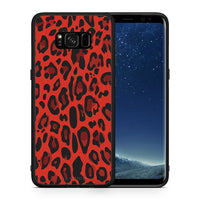 Thumbnail for Θήκη Samsung S8+ Red Leopard Animal από τη Smartfits με σχέδιο στο πίσω μέρος και μαύρο περίβλημα | Samsung S8+ Red Leopard Animal case with colorful back and black bezels