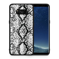 Thumbnail for Θήκη Samsung S8+ White Snake Animal από τη Smartfits με σχέδιο στο πίσω μέρος και μαύρο περίβλημα | Samsung S8+ White Snake Animal case with colorful back and black bezels