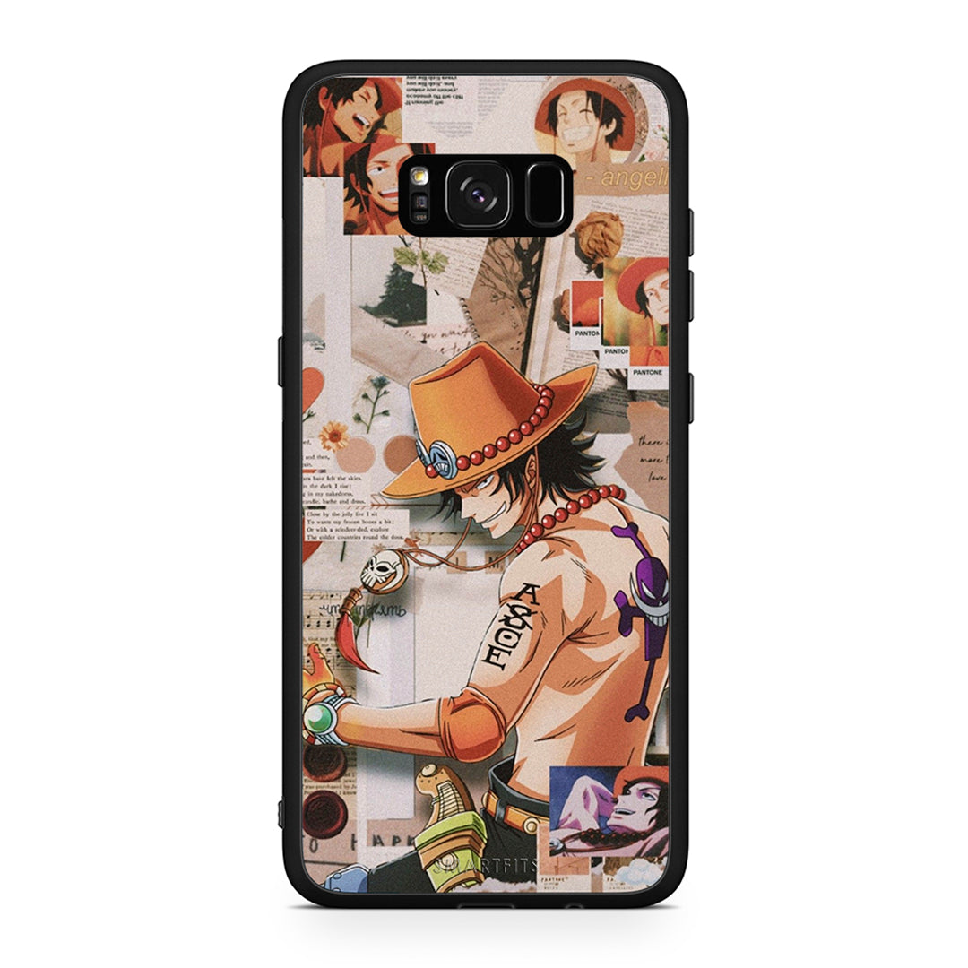 Samsung S8+ Anime Collage θήκη από τη Smartfits με σχέδιο στο πίσω μέρος και μαύρο περίβλημα | Smartphone case with colorful back and black bezels by Smartfits