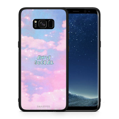 Θήκη Αγίου Βαλεντίνου Samsung S8+ Anti Social από τη Smartfits με σχέδιο στο πίσω μέρος και μαύρο περίβλημα | Samsung S8+ Anti Social case with colorful back and black bezels