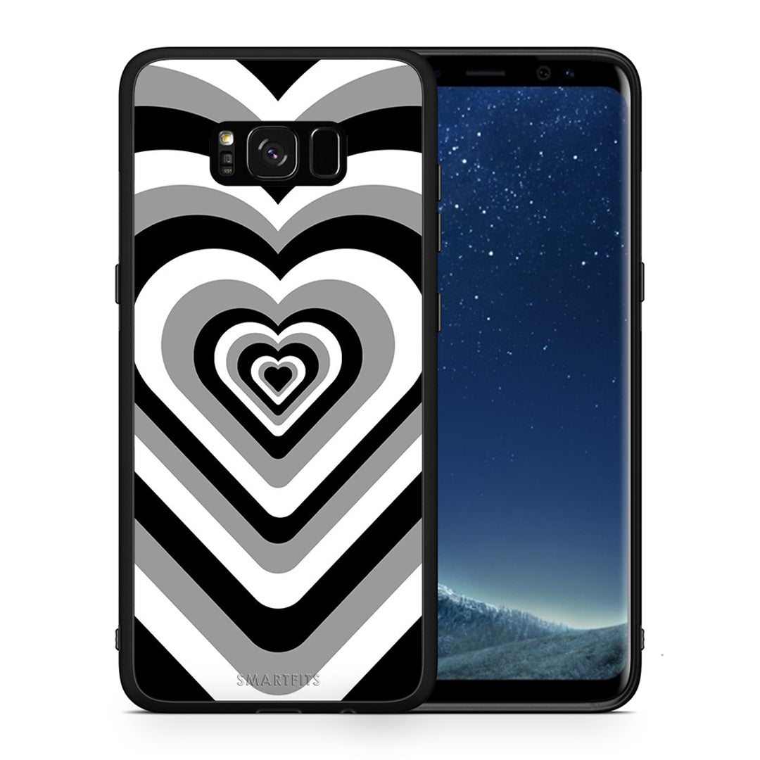 Θήκη Samsung S8+ Black Hearts από τη Smartfits με σχέδιο στο πίσω μέρος και μαύρο περίβλημα | Samsung S8+ Black Hearts case with colorful back and black bezels