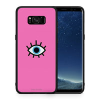 Thumbnail for Θήκη Samsung S8+ Blue Eye Pink από τη Smartfits με σχέδιο στο πίσω μέρος και μαύρο περίβλημα | Samsung S8+ Blue Eye Pink case with colorful back and black bezels