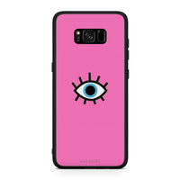 Thumbnail for Samsung S8+ Blue Eye Pink θήκη από τη Smartfits με σχέδιο στο πίσω μέρος και μαύρο περίβλημα | Smartphone case with colorful back and black bezels by Smartfits