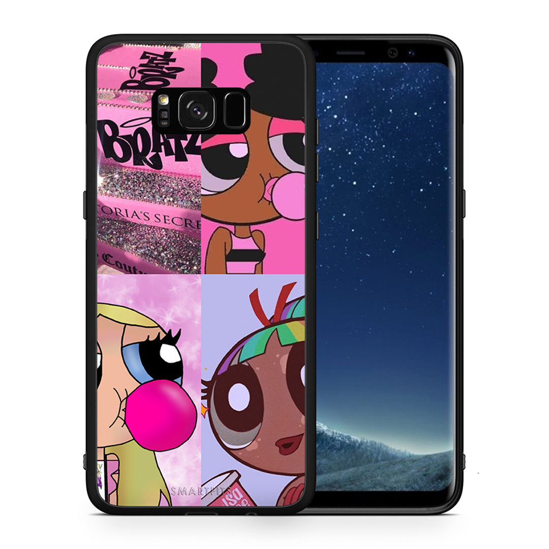 Θήκη Αγίου Βαλεντίνου Samsung S8+ Bubble Girls από τη Smartfits με σχέδιο στο πίσω μέρος και μαύρο περίβλημα | Samsung S8+ Bubble Girls case with colorful back and black bezels